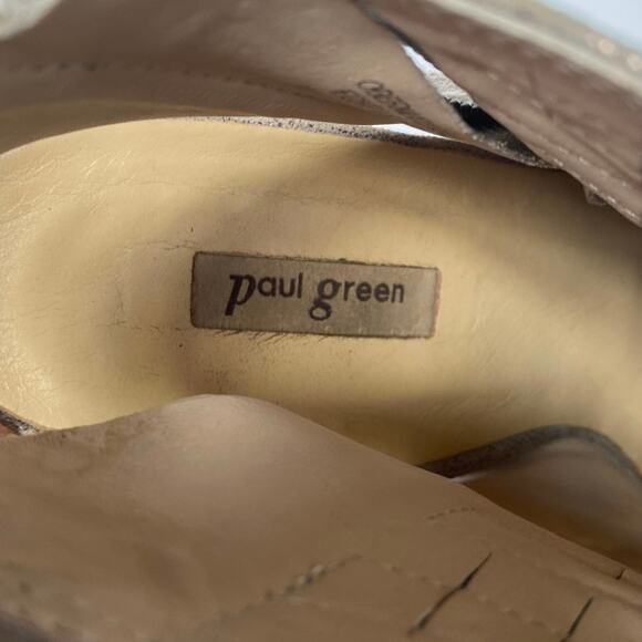 PAUL GREEN‎ Cayanne Peep Toe High Heel Booties SZ 9 US / 6.5 UK Metallic Leather - Picture 12 of 15